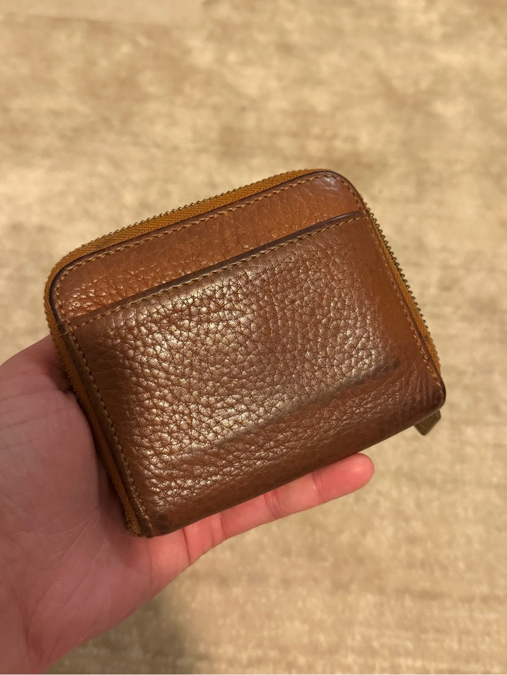 Vintage Coach Brown Leather Zip Wallet